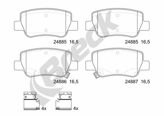 Set placute frana,frana disc 24885 00 704 10 BRECK